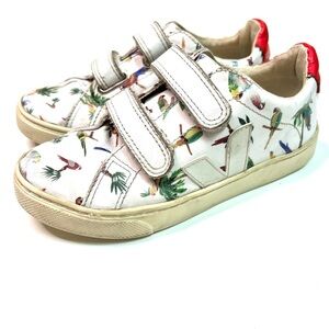 RARE Veja x G. Kero Kids Parrot Leather Sneakers Velcro Size 32 - US 1